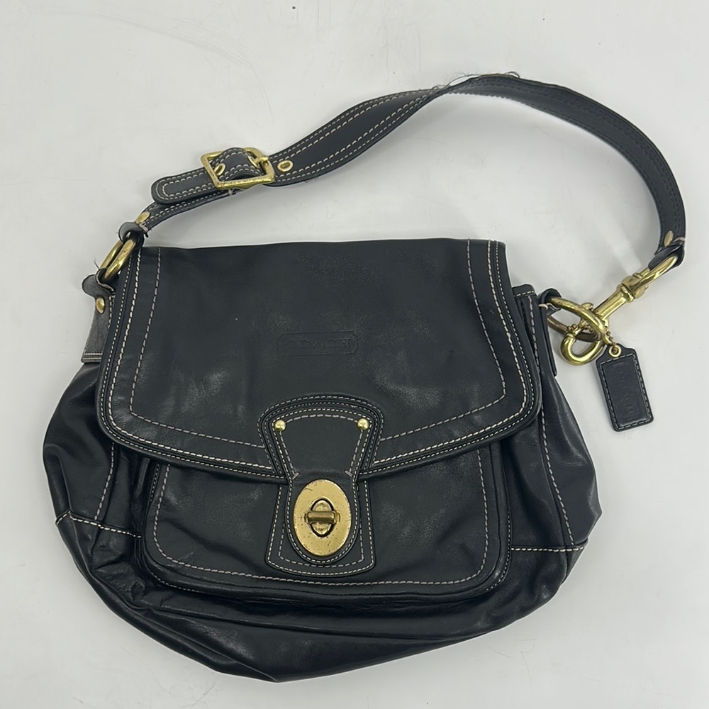 Coach 65th Anniversary Black Leather Shoulder Bag